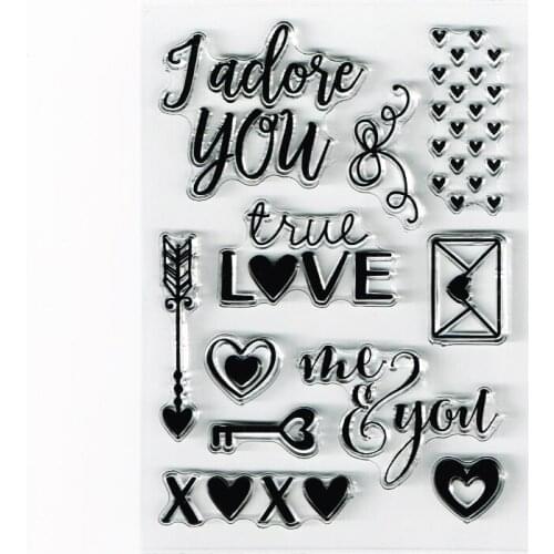 Valentine Stamps Clear Silicone Scrapbooking Stamps LOVE Mail Card Title Stamps