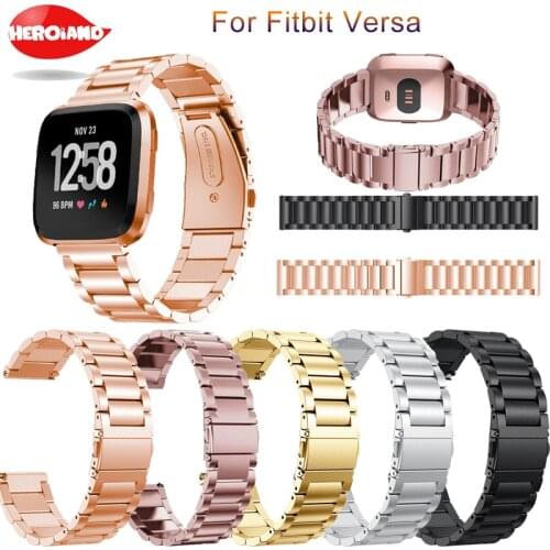 Metal Strap for fitbit versa band wrist strap Screwless Stainless Steel Bracelet for fitbit versa Wristbands Replace Accessories