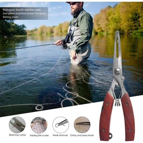 Multifunctional Fishing Pliers Scissors Line Cutter Hook Remover Fishing Clamp Accessories Tools With Lanyards Spring Rope Tool