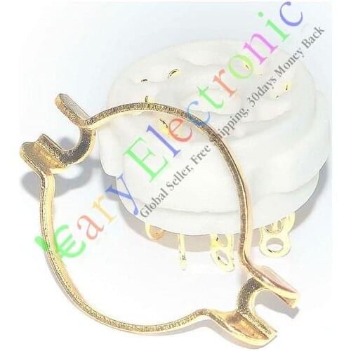 Wholesale and retail 8pcs GOLD 8pin Ceramic vacuum tube socket octal valve base Fr KT88 EL34B 6550 6SN7 free shipping