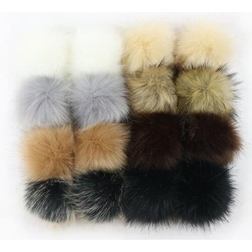 12pcs/lot Handmade DIY Artificial Raccoon Ball False Hairball Hat Furry Pompom Wholesale Cap Faux Fox Fur PomPom 8/10/12/15/cm