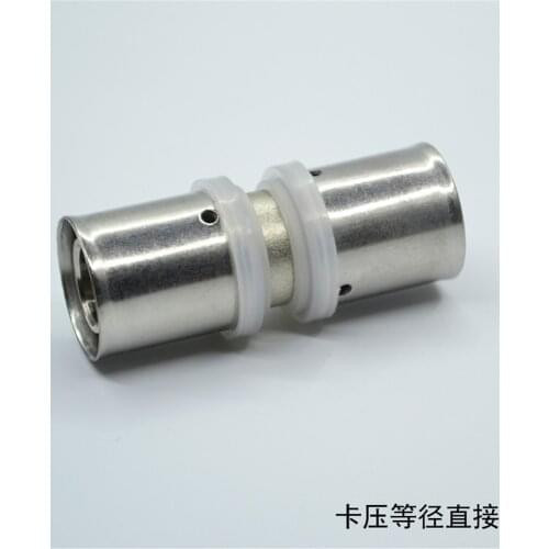 Floor Heating Joint Press Type Equal Diameter Direct Elbow Tee Copper Joint Nickel Plated Press Fitting