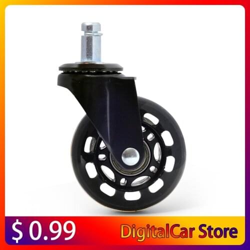 2.5Inch/3Inch PU Wheel Circlip Caster Black Strong Load Bearing Transparent Wheel Office Chair Silent Wheel