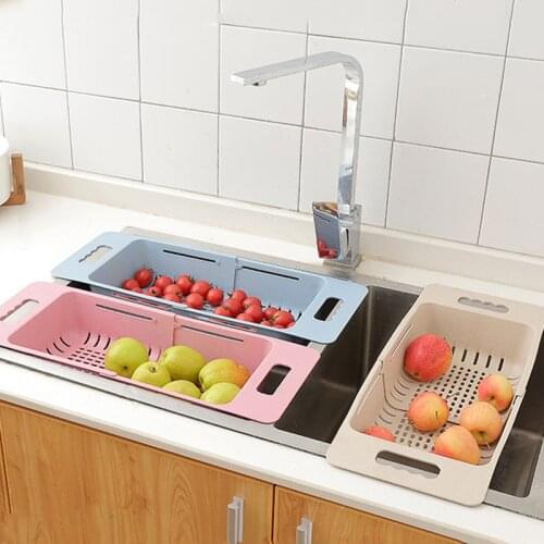 Telescopic Sink Shelf Kitchen Storage Rack Soap Sponge Drain Rack Basket Adjustable Bathroom Sink Organizer Case gootsteen rek