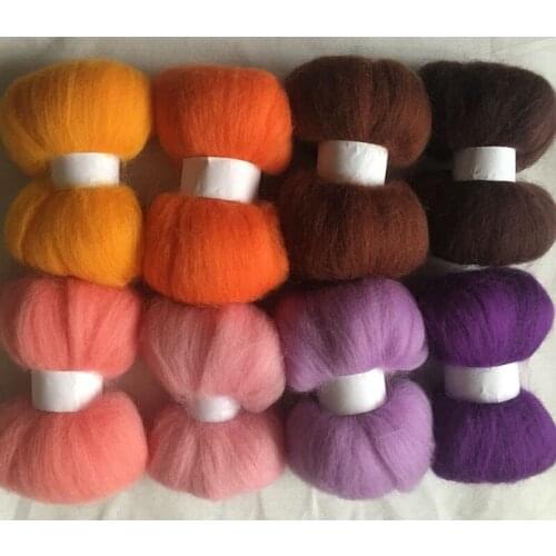 WFPFBEC wool felt poke fun wool for felting fiber crafa 80g 10g/color 8colors wool roving