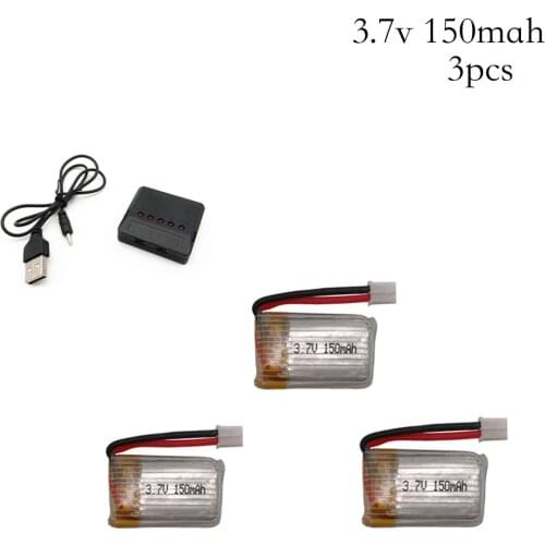 3.7V 150mAh 30c For E010 E011 E012 E013 Furibee F36 H36 RC Quadcopter Parts Lipo Battery For RC Camera Drone 3/4/5 pcs