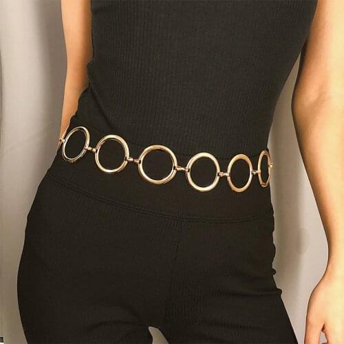 Fashion Gold Big Circle Belt Chain for Women Luxury All-match Alloy Waist Hip Chain For Party Jewelry Jean Dress Waistband Z30