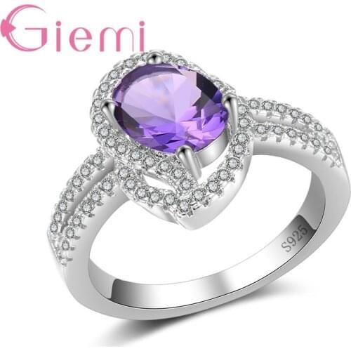 Full Cubic Zirconia Dazzling Jewelry Rings for Women High Grade 925 Silver Solid Silver Female Bague Wedding Party Gifts