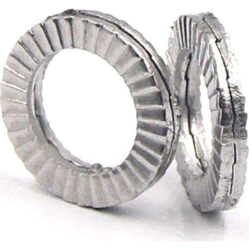 5Pcs DIN25201 M4 M5 M6 M8 M6SP M8SP 304/316 Stainless Steel Two Fold Self Locking Nord Washers Loose-proof Shock-proof Gasket
