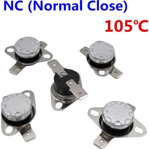 10Pcs KSD301 105 Degrees Celsius 105 C Normal Close NC Temperature Controlled Switch Thermostat 250V 10A Thermal Protector