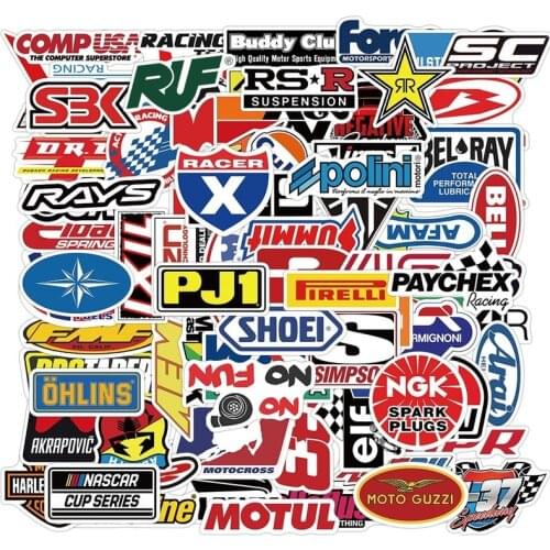 100PCS Racing Car Stickers JDM Sticker To DIY Motocross Racing Helmet Skateboard Bicycle Laptop Luggage Car Styling