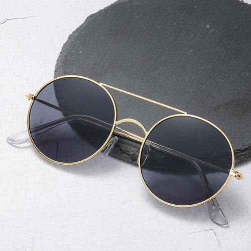 2020 Sunglasses Women/Men Vintage Round Sun Glasses Double Beam Brand Designer Mirrored Lentes De Sol Hombre/mujer UV400