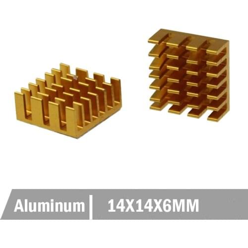 500PCS 14x14x6mm Golden Heatsink Aluminum Chip VGA RAM LED IC electronic radiator cooler cooling comes with 3M Tape