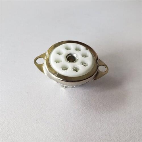 8pcs ceramic tube socket small seat tube holder 8 pin GZC8-Y-9 sliver for ECC40 AZ41