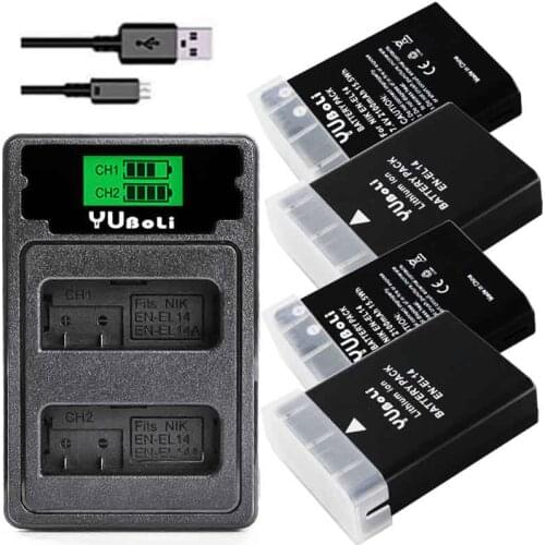 4x Bateria EN-EL14 EN EL14 EN EL14a Battery pack for Nikon D3100 D3200 D5100 D5200 DF P7000 P7100 P7200 P7700 P7800