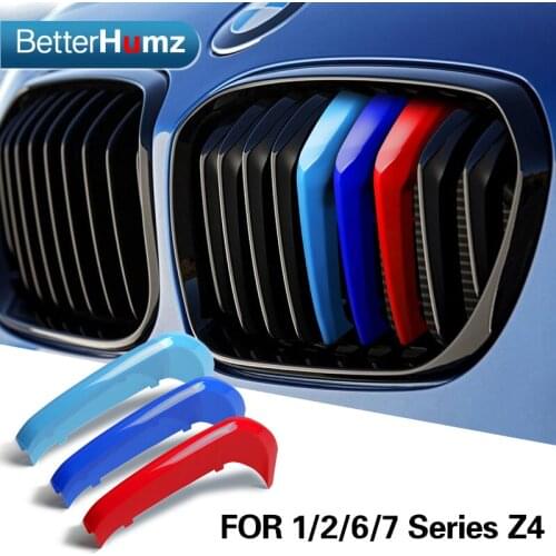 BETTERHUMZ Car Front Grilles Strips Decoration ABS Cover Trim For BMW F20 F21 F22 F45 F46 F01G32 Z4 89 E87 6GT Accessories