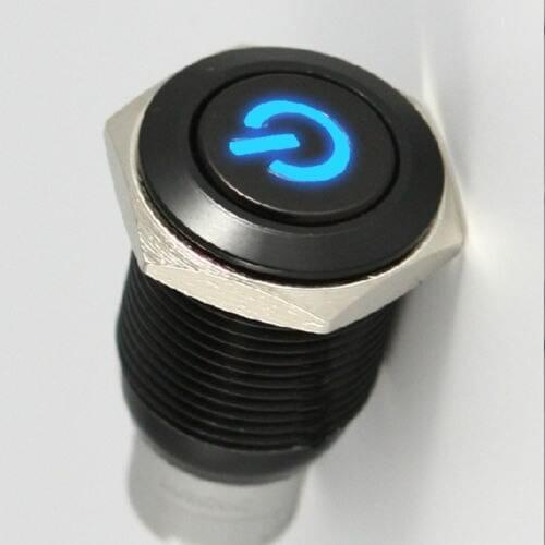 16mm 12V 3A Car Black Metal Push Button Toggle Switch red green Blue yellow LED ON-OFF Sales