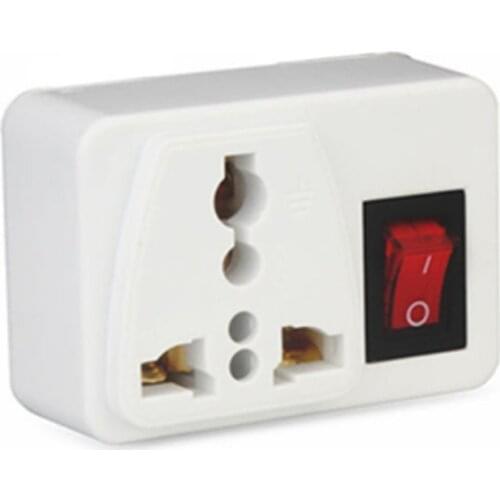 White copper 250v 10A 2p US universal adapter socket Portable outlet extend converter plug socket with on off light switch