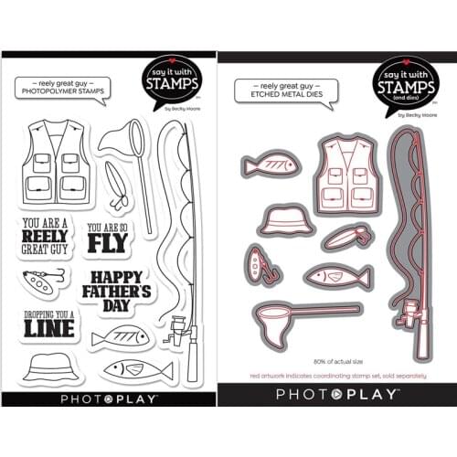 CH 2021 New Arrival Go fishing Metal Cutting Dies and stamps DIY Scrapbooking Card Stencil Paper Handmade Album Wedding Decor