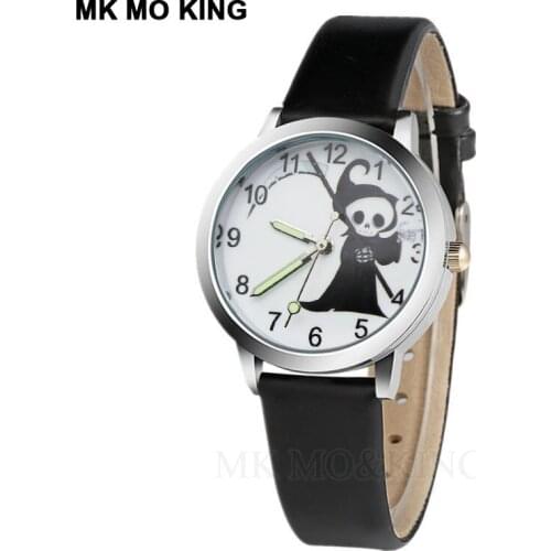 Student hot cosplay cartoon watch skull boy sports clock casual leather girl Quartz Wrist Watch Montre Enfant Mix Color
