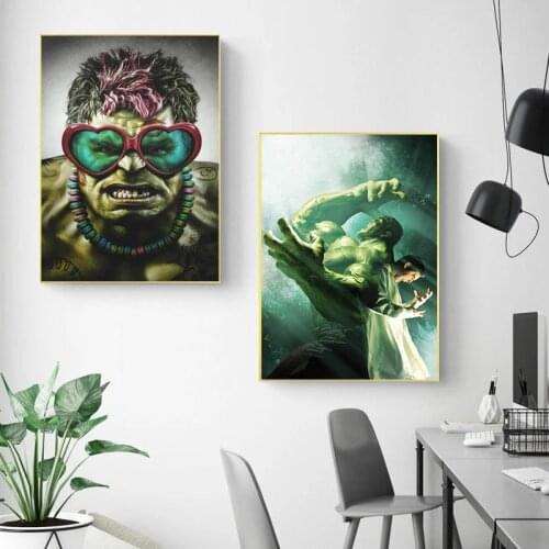 Superhero Hulk Canvas Painting Anime Marvel Avengers Posters and Prints Wall Art Pictures for Living Kids Room Home Decoration