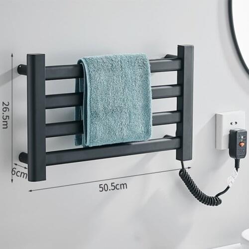 Intelligent Thermostatic Electric Heating Towel Rack Aluminum Heating Towel Drying Warmer Holder Clothes Storage Shelf Bathroom
