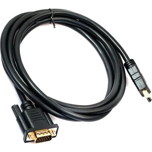 100pcs 6FT 1.8M HDMI To VGA Cable Converter Adapter Gold-plated For Monitors/Projector