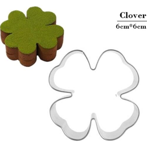 Clover Baking Pressing Mold Fruit Vegetable Biscuit Cookie Press Cutter Tools Kitchen Set Stainless Steel Cheap Things Fondant