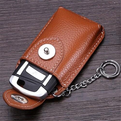 BYCOBECY Real Genuine Leather Car Key Holder Mini Key Wallet Men Key Housekeeper
