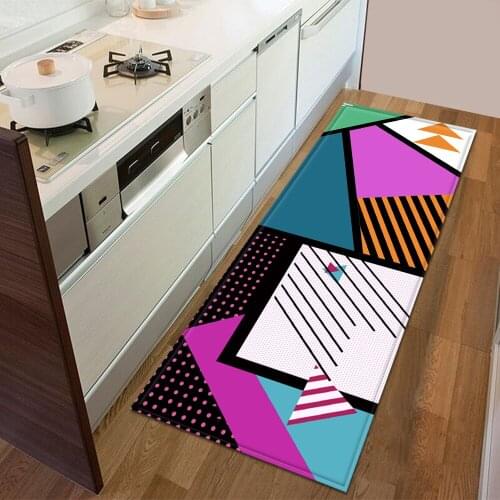 3D Geometric Pattern Kitchen Mat Bedroom Entrance Doormat Home Floor Decoration Living Room Carpet Bathroom Non-Slip Rug