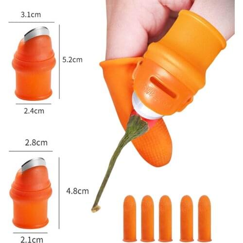 Silicone Finger Protector Knife Set Vegetable Fruit Pickle Picker Iron Nail Pick Grape Picker for Garden Pepper Orchard Patch