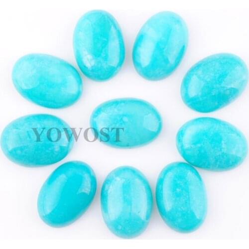 Natural Amazonite Gem Stone Oval Cabochon CAB No Hole Jewelry 13x18x6MM 20pcs/lot QU3179