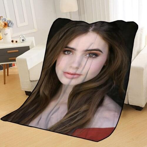 New Arrival Lily Collins Blankets Printing Soft Blanket Throw On Home/Sofa/Bedding Portable Adult Travel Cover Blanket