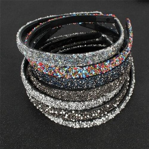 Luxury Crystal Pearl Rhinestone Headbands Fashion Women Hair Accessories Headdress Padded Hairbands Hair Bands Sparkly Hair Hoop