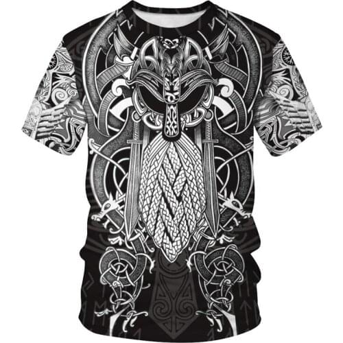 Odin Thor Viking Warriors Unique High Quality Print Short Sleeve O-neck T Shirts For Man Plus Size Oversized Tees