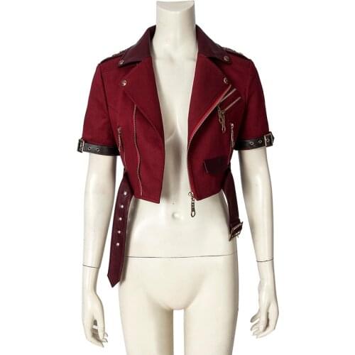 Final Fantasy VII Remake Aerith Jacket Cosplay Adults Women Costume Gainsborough Fashion Red Outer Wear