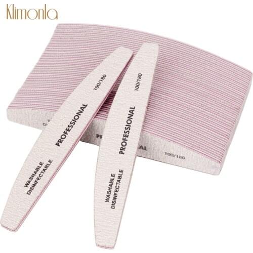 25Pcs/Lot Professional Nail Files Block Buffer 100/180 Grit Gel Grey Boat Strong Thick Sandpaper Sanding Nails Buffing Files