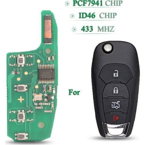 Bilchave 2/3/4/ Buttons 433Mhz ID46 PCF7941 Chip Remote Car Key Circuit Board Fob For New Chevrolet Cruze