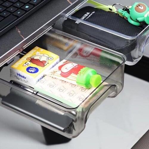 Under Desk Hidden Storage Drawer Self-Adhesive Drawer Storage Box Cosmetic Storage Box Stationery Case Creative Desk Office Box