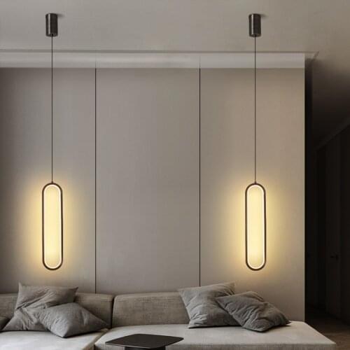 Modern Minimalist Copper Pendant Lamp with Long Wire Dimmable LED Ceiling Hanging Light for Bedroom Bedside Living Room Decor