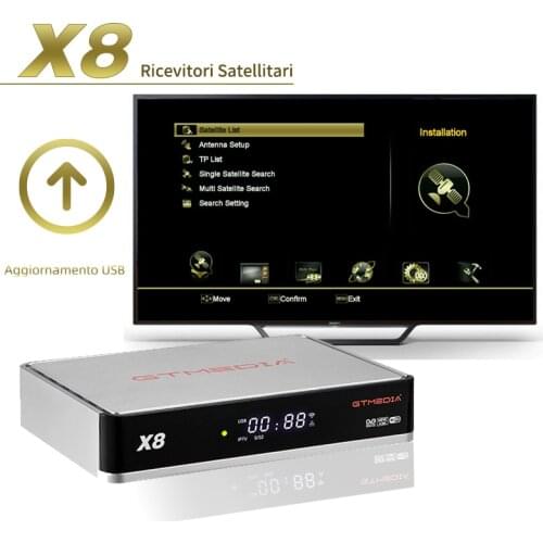 Gtmedia X8 DVB-S/S2/S2X Built in 2.4G wifi 19.2E 30 W satellite tv receiver TV decoder BISS auto roll, Full PowerVu, DRE &Biss