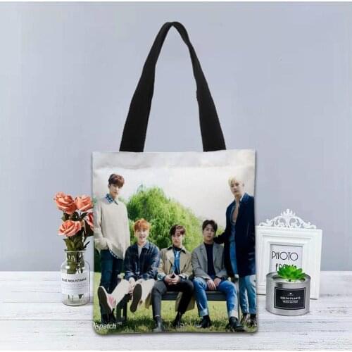 New Product Bag B1A4 KPOP Boy Handbag Fashion Printing Soft Open Pocket Casual Tote Double shoulder Strap For Women Student 0622