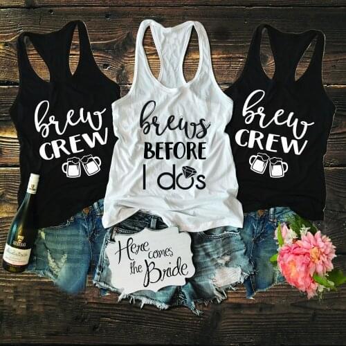 Brews Before I Do Bride Tank Bachelorette Party Bride Bridesmaid Gift,Bridesmaid Wedding graphic vest quote undershirt singlet
