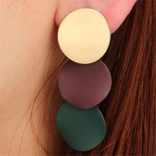 Ahmed Charm Multilayer Small Round Pendant Drop Earrings for Women Fashion Jewelry 2018 New Dangle Earring Bijoux