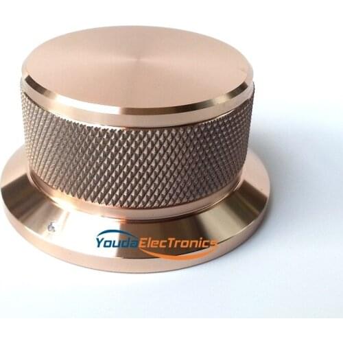 1PC 50X40X25mm Gold Color Aluminium AMP volume potentiometer Knob 6.0mm hole