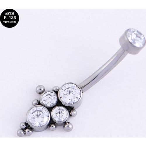 14G New ASTM F136 Titanium Internal Thread Belly Button Ring for Belly Navel Piercings