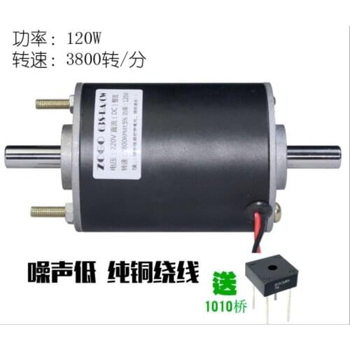 220V 120W 3800RPM forward and reverse two shaft DC motor double ball bearing motor