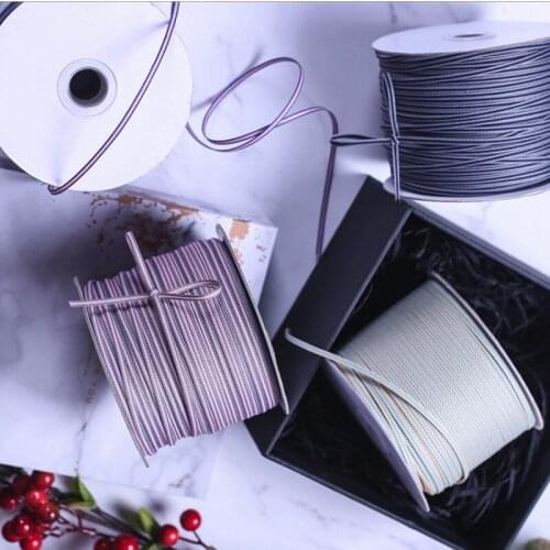 3mm 300Yard Double-Color Stripe DIY BowHairdress Bouquet Packaging Ribbon Garment Accessories Cotton Ribbon
