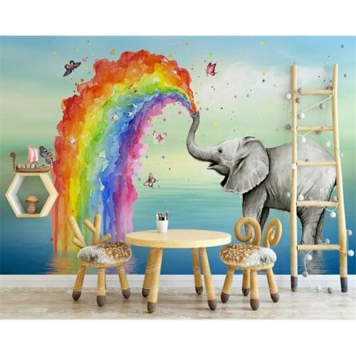 Beibehang Custom Wallpaper Home Decorative Murals HD Kids Room Giraffe Sun Rainbow Background Wall mural photo 3d wallpaper