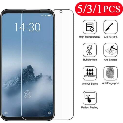 5/3/1Pcs for meizu 16 16x 16xs 16th plus 16s pro tempered glass protective film phone screen protector smartphone on the glass